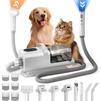 Kit Tondeuse Chien Chat Professionnelle - Aspirateur Souffleur Poil pour Animaux 1,3 kPa, 14 Outils de Toilettage, Capacité 2,2L