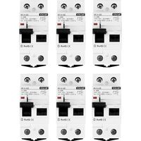 Lot de 6 Interrupteur Différentiel CILIA 1P+N 30mA Type AC Protection des Personnes, 2 Modules Pour Tableau Électrique 25A