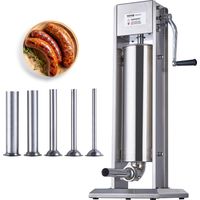 VEVOR Insaccatrice Manuale per Salsicce 7 L Macchina per Salsicce Verticale a Doppia Velocita, Realizzata in Acciaio Inossidabile 304 per Uso Alimentare, 5 Tubi di Ripieno, per Cucina, Ristorante