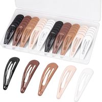 50 Snap Hair Clips for Women - Silicone Coated Non-Slip Barrettes, 5 cm Metal Hair Accessories with Compact Case, 5 Colors (Women & Girls)