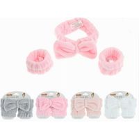 Set 3pcs Hair Band Cuffs With Coloured Bow Face Wash Treatments 10754