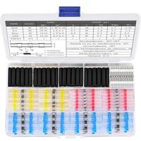 Connecteurs thermo-rétractables pour soudure, 260 pièces (4 tailles), étanches, gaines et tubes thermo-rétractables noirs, rapport de rétraction 2:1
