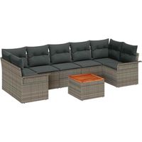 Maison Exclusive - Ensemble de canapé de jardin avec stockage 8 pcs Gris polyrotin
