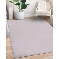Modern Poly Moda Plain Rug Silver Light Grey Small Carpet 80 x 150 cm (2'6"x5'0")