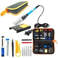 Kit de soudure électronique complet avec fer à souder 60 W, étain sans plomb, protections et accessoires – idéal débutants