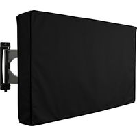 Housse de protection pour TV d'extérieur, écrans et télévisions de terrasse et jardin - Imperméable et résistant - Noir - Compatible avec un pied ou une fixation murale (22 -24pouce)