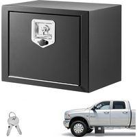 Mophorn Lkw Unterbaubox 457 x 305 x 356 mm Unterflur Staukasten aus kaltgewalztem Stahl, wasserdichter Werkzeugkasten mit T-Griff Schloss für Lkw, Anhänger und Transporter, Schwarz