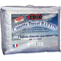Dodo – Couette naturelle 240x260 cm – Garnissage 15% duvet canard, 85% plumettes – Indice chaleur chaude – Fabrication éco-responsable France