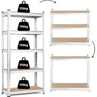 Storage rack 180x90x40 cm galvanized steel 5 shelves 875 kg capacity modernhome