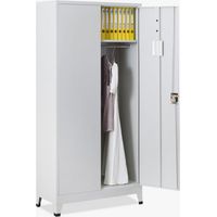 Armoire de bureau avec 2 portes métalliques 90x40 H180 verrouillable Vesuvio Light