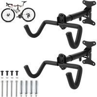 2 Pièces Support Mural pour Vélo, Porte-Vélos Mural, Support de Vélo Mural Pliable et Rembourré, Accroche Velos Murals Garage Pliable pour VTT