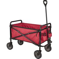 Collection d’outils de jardin - Chariot d’extérieur pliable pour jardinage avec housse protectrice, Rouge