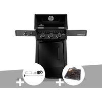Barbecue gaz Freestyle 365 noir 3 brûleurs et 1 réchaud latéral + Rôtissoire + Plateau charbon - Napoléon