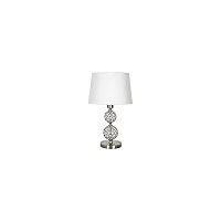 Lampada da tavolo in cristallo Kegan 1xe27 in pelle con paralume 50x30d