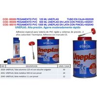 unecol pegamento cola pvc 500 ml uneplas lata con pincel 002041