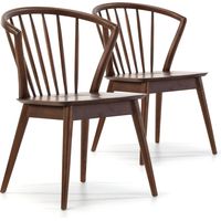 Pack 2 Stühle Mura Farbe Nussbaum, Massivholz, 55 cm (L) 58,5 cm (T) 84 cm (H)