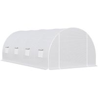 easycomfort serra da giardino a tunnel per piante, struttura in metallo e copertura in pe, 6x3x2m, bianco