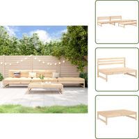 The Living Store Salon de jardin 4 pcs bois massif de pin - Salon De Jardin - Mobilier De Jardin - Ensemble Salon Extérieur - Meubles De Jardin En Bois - Salon De Jardin Design