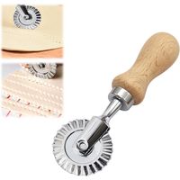 Cakevorm, Lace cake mal, Ravioli stempel koekjesmaker snijder roestvrij staal ravioli mal met houten handvat, gebruikt voor het maken van Italiaanse knoedels, pasta, pierogi, spaghetti, lasagne en