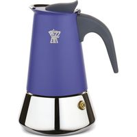Italienische Kaffeemaschine - PEZZETTI - STEELEXPRESS - Edelstahl - 4 Tassen - Für alle Herdarten einschließlich Induktion - Indigo Blau