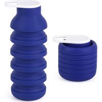 Faltbare Silikon-Wasserflasche – Wiederverwendbarer und auslaufsicherer Trinkbecher für Wandern, Radfahren und Outdoor-Aktivitäten, umweltfreundliches und kompaktes Design (Königsblau)