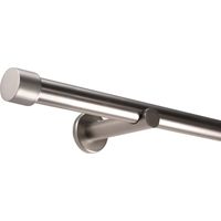 Gardinenstange auf Maß 25mm 1-läufig Edelstahl-optik mit Kappe - Serie Style 90cm