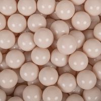 Set di 300 palline di plastica KiddyMoon da 7 cm, colore beige pastello.
