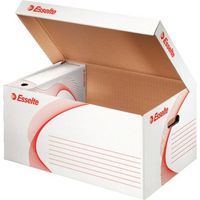 Caisse archives Esselte Boxy H 26,5 x L 56 x P 38 cm haute résistance - Blanche - Lot de 10