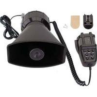 pair Alarme de voiture avec 7 sons, amplificateur de haut-parleur de sirène de police, alarme de voiture avec microphone PA, amplificateur de son d'urgence PA 12V 100W.