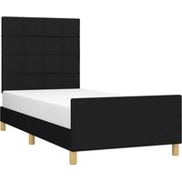 vidaXL Giroletto senza Materasso Nero 90x200 cm in Tessuto