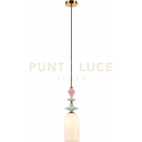 LAMPADARIO A SOSPENSIONE LED CERAMICA E VETRO