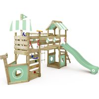 Aire de jeu en bois Wickey StormFlyer avec balançoire, toboggan 220 cm, 2 bacs à sable – Résistant aux intempéries, garantie 10 ans