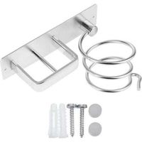 Wall-mounted holder for hair dryers and straighteners – Stainless steel storage shelf, 25 × 15 cm, modern and compact design