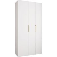 Armario Hartford 573, Blanco, 246x120x42cm, Puertas de armario: Con bisagras, Número de estantes: 8