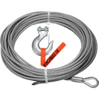 Wire Rope 15m x 9.5mm, Hole Fix. 3/8 inch Clevis Hook. For winches up to 13,500lb
