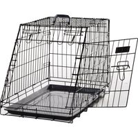 Pawhut – Cage de transport pour chien taille L – Dimensions 76L x 48l x 55H cm – Métal noir – Grande porte avant – Double loquet de sécurité