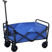 Carro de JardĂn Plegable 100 kg Asa TelescĂłpica Ajustable Campaña Compra 64x42x27 cm Azul