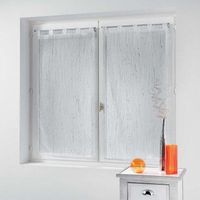 Paire droite passants 2 x 45 x 160 cm voile sable applique filiane Blanc