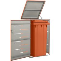 Cache poubelle,Abri pour poubelle,Hangar à Poubelles 69x77,5x115 cm Inox - FR94777