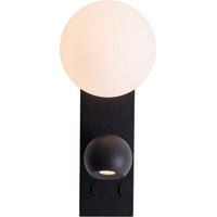 Applique ATOM nera con sfera bianca LED 10W Maxlight W0351