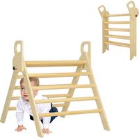 AIYAPLAY triángulo de escalada de madera plegable para cultivar habilidades de equilibrio y coordinación 82x66x71 cm natural
