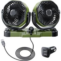 Dual Head Car Cooling Fan, 12V Cigarette Lighter Fan for Dashboard, SUV, RV, Truck & Van