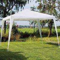 Weißer Gartenpavillon mit Metallgestell und PE-Bedeckung 3x4m