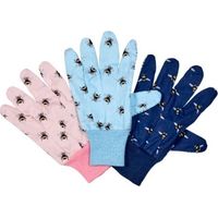 3 x Briers Bee All Rounder Gardening Utility Garden Grip Gloves Cotton Medium