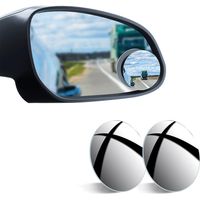 Blind Spot Mirrors Real Glass Car Side Mirror 360° Wide Angle Adjustable Round 2pcs