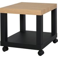 Mesa auxiliar con ruedas estante abierto 40x40x40 cm Naturel Noir