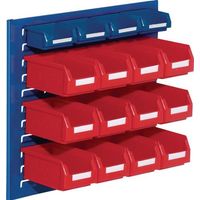 RasterPlan Sichtlagerkastenset H450xB500xT250mm STA/PE blau+rot 12xGr.7 rot/4xGr.8blau - 4225.51.0521