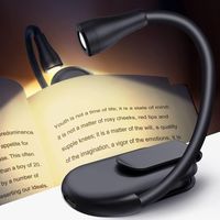 (Noir)lampe de lecture pour lit de pince, lampe de livre rechargeable USB, cadeau de livre pour les hommes et les femmes, portable 3 couleurs dimmable LED livre petit accessoire