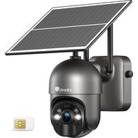 Ctronics 3G/4G LTE Überwachungskamera Solar Aussen 2K 3MP PTZ mit SIM Karte,30M Farb-Nachtsicht,PIR-Erkennung,355°/95° Schwenkbar,schwarz