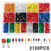 Kit de cosses tubulaires isolées européennes, 2120 pièces, cosses à sertir pour connexion électrique
